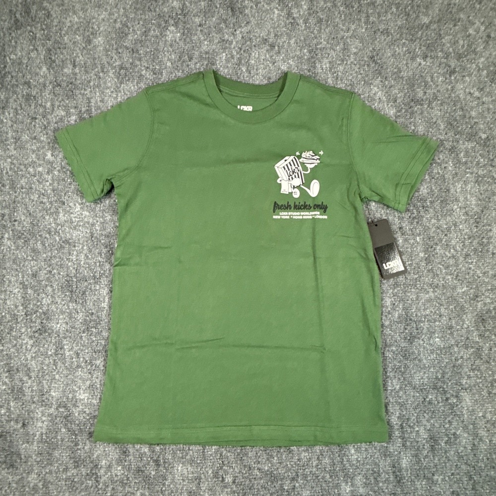 LCKR Boys Youth Small Green Fresh Kicks Only Graphic T-Shirt NWT